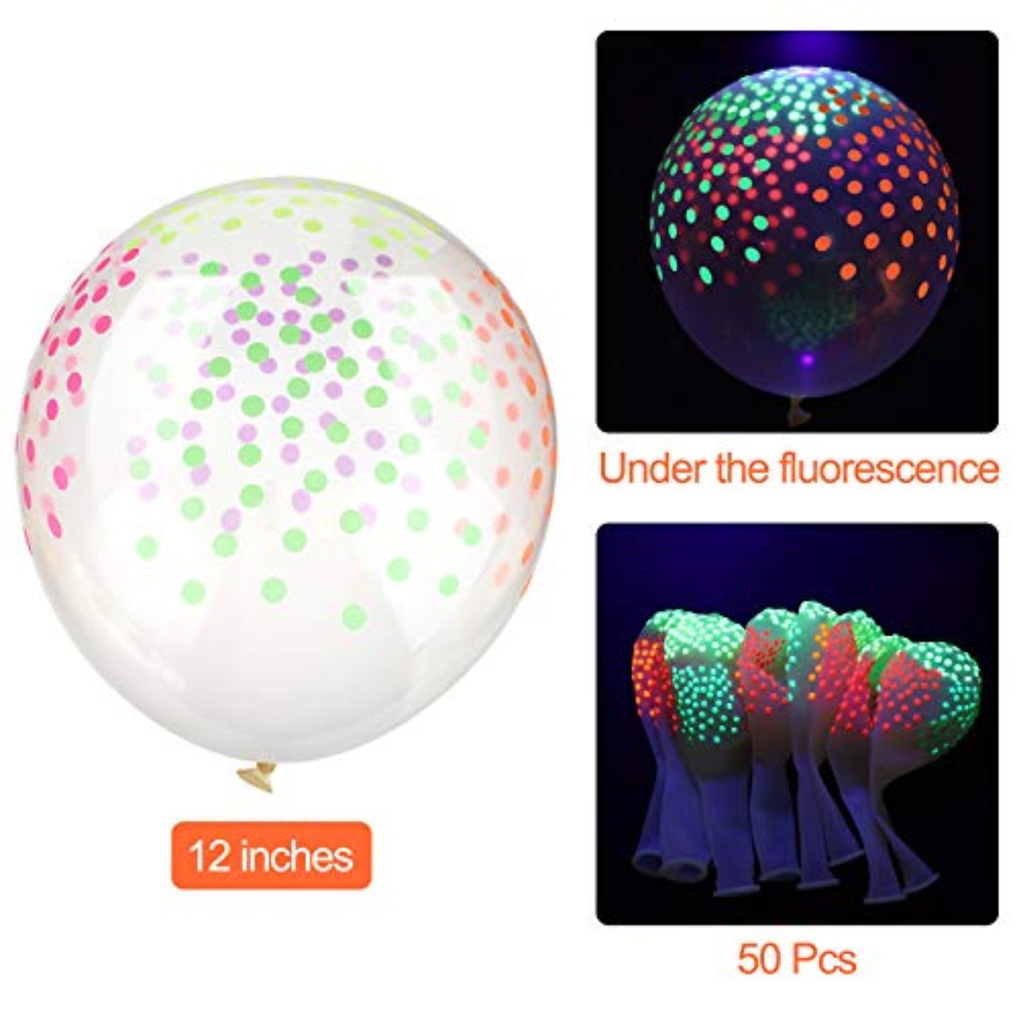 🎯 50 Neon Glow Polka Dot Balloons – Mini Dots, Maximum Wow