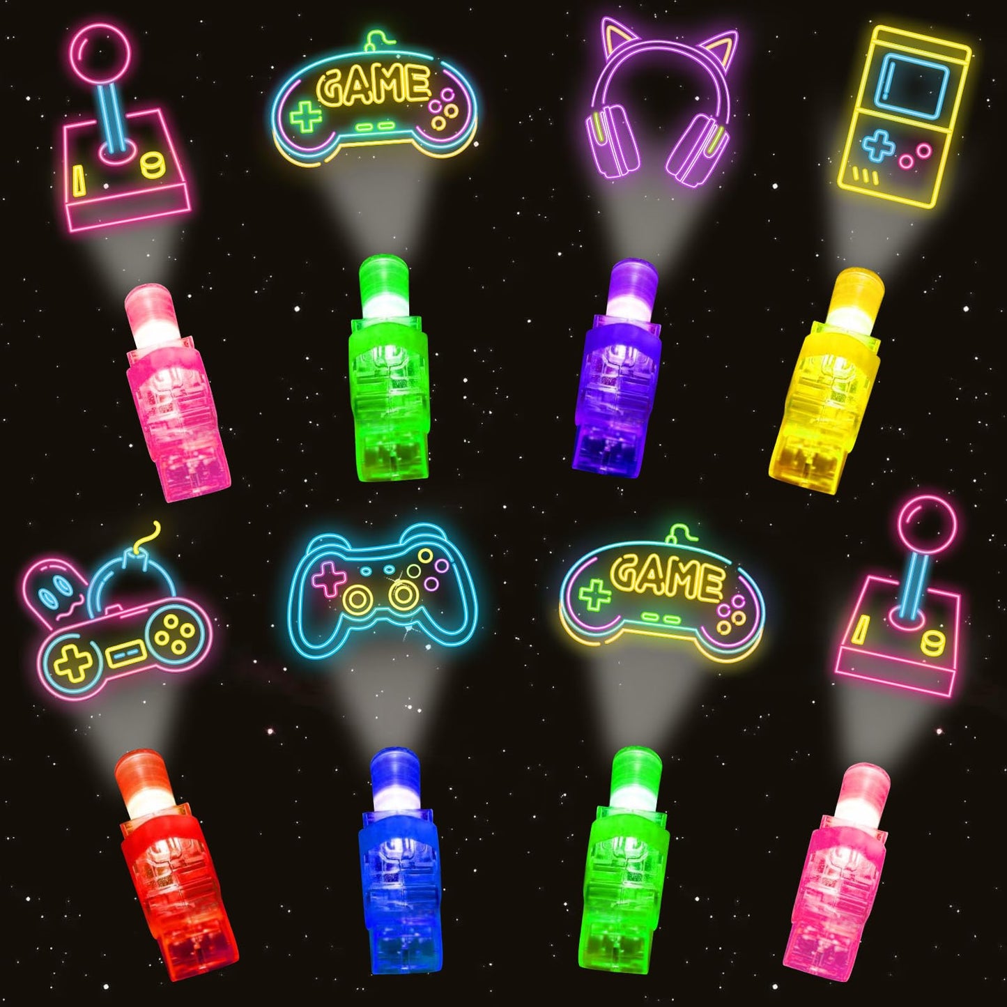 ๐ฎ 24PCS Video Game Finger Light Projectors โ LED Party Favors for Gamers