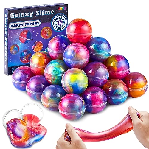 🪐 24-Pack Galaxy Slime Balls – Mess-Free Cosmic Squeeze Toys