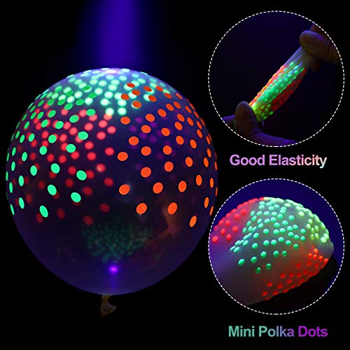 🎯 50 Neon Glow Polka Dot Balloons – Mini Dots, Maximum Wow