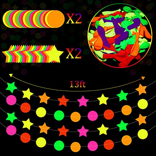 100-Piece Neon Balloon Arch Kit | Glow-in-the-Dark Blacklight Party Supplies