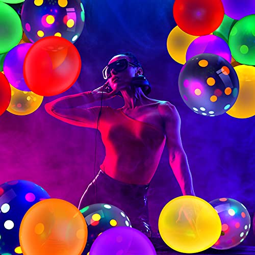 100-Piece Neon Balloon Arch Kit | Glow-in-the-Dark Blacklight Party Supplies