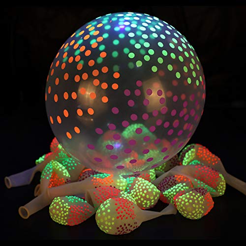 🎯 50 Neon Glow Polka Dot Balloons – Mini Dots, Maximum Wow