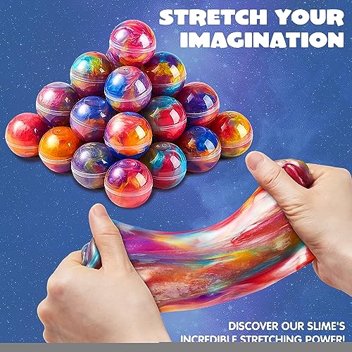 🪐 24-Pack Galaxy Slime Balls – Mess-Free Cosmic Squeeze Toys