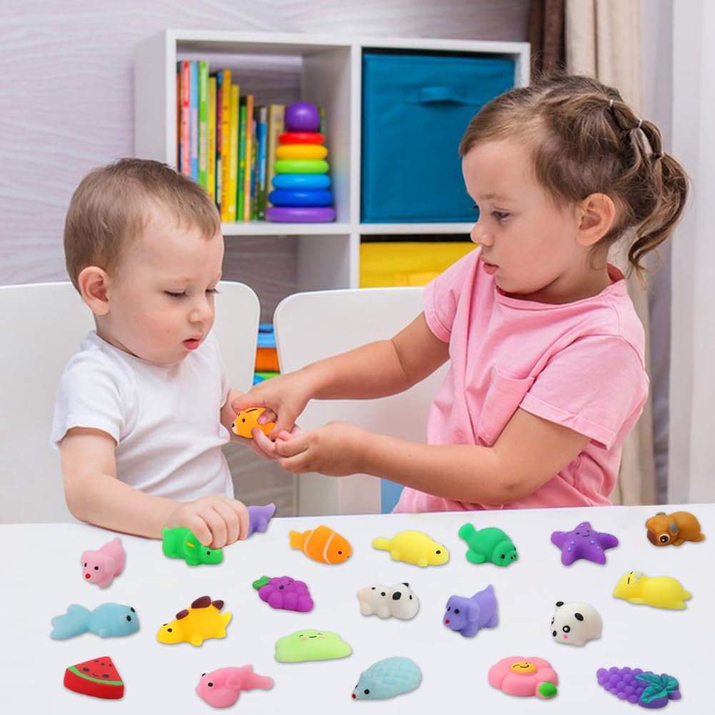 🧸 30-Piece Mochi Squishy Animals – Sensory Fidget Favorites in Gift Box