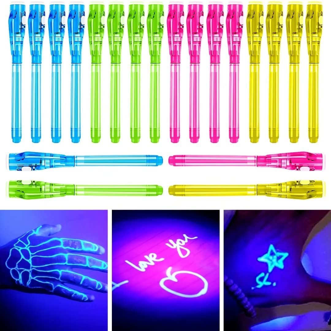 🕵️‍♂️ 30-Pack Invisible Ink Pens with UV Light – Spy Party Magic Markers