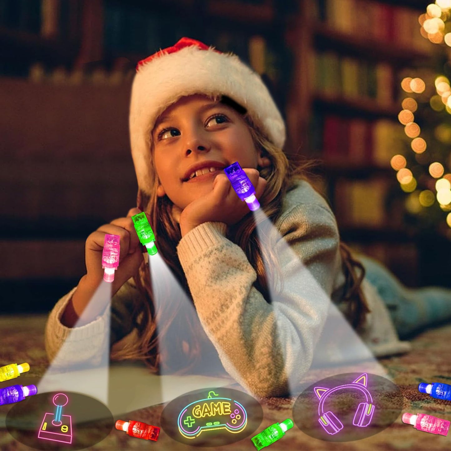 🎮 24PCS Video Game Finger Light Projectors – LED Party Favors for Gamers