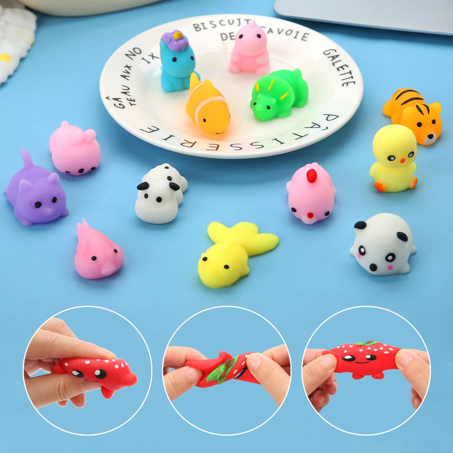 🧸 30-Piece Mochi Squishy Animals – Sensory Fidget Favorites in Gift Box