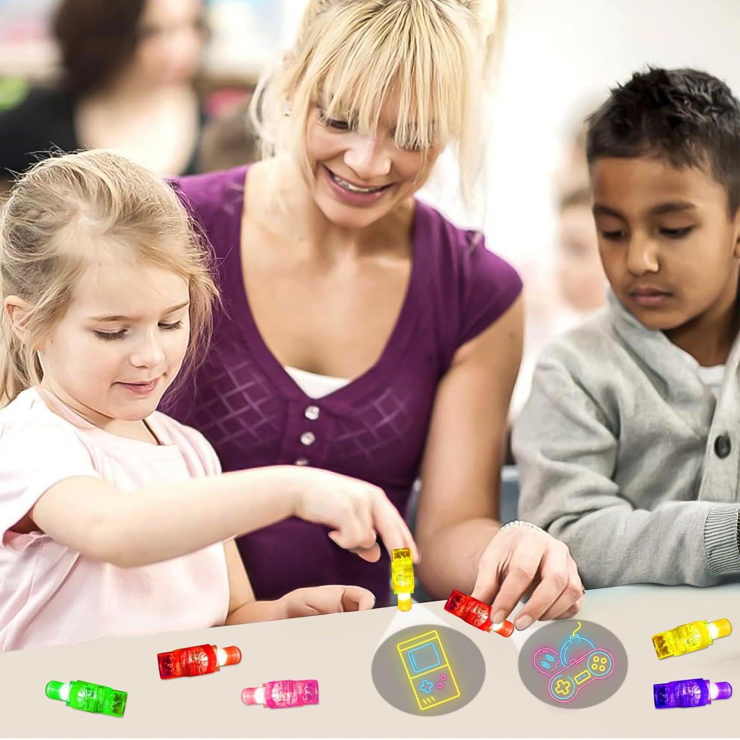 🎮 24PCS Video Game Finger Light Projectors – LED Party Favors for Gamers